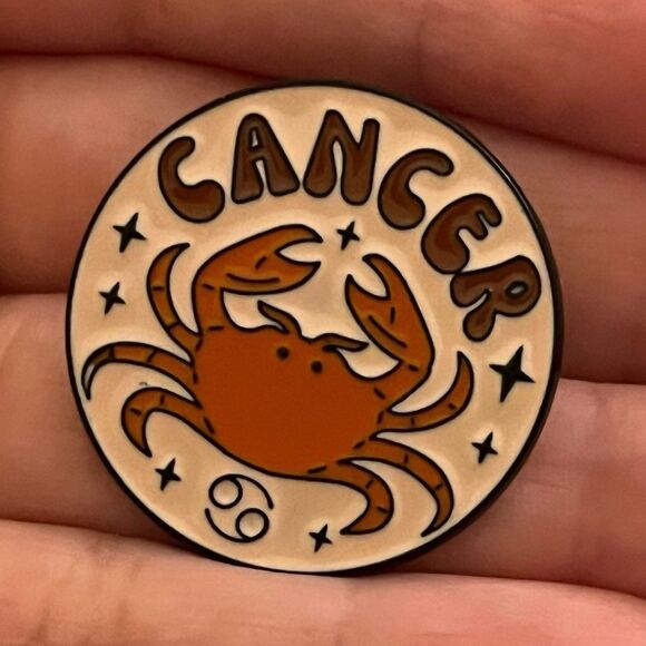 Cancer Horoscope Astrology Enamel Pin - Picture 3 of 5